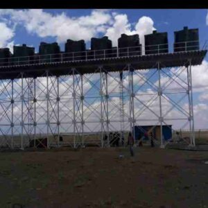 Elevated steel water tank tower system